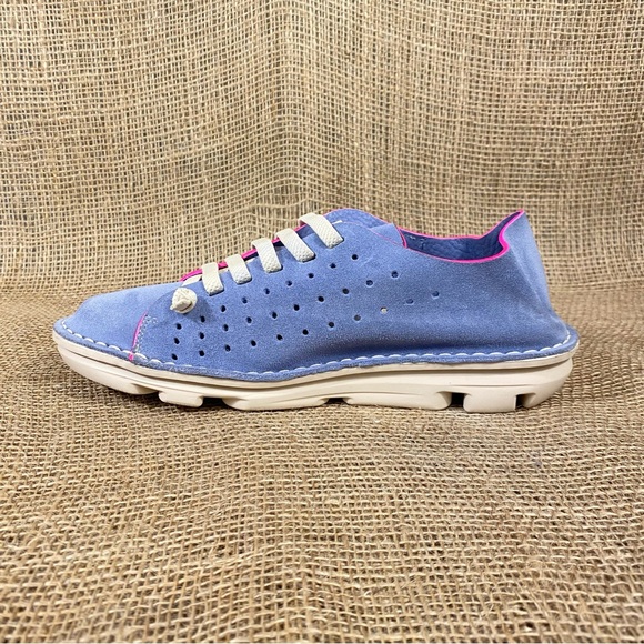On Foot Running Walking Shoe Slip On Jean Blue Suede Size 7.5 Eu 38 - Picture 4 of 9
